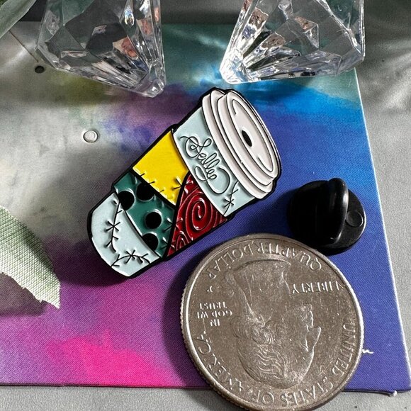 Sally Skelton Lapel Pin Nightmare Christmas Coffee Cup Badge Brooch Pin Jewelry - Picture 4 of 8